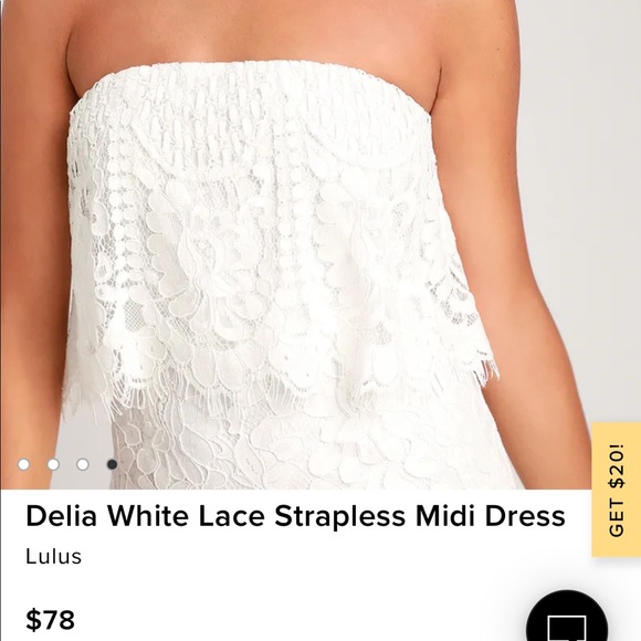 Lulus Delia white lace strapless dress - Picture 4 of 7